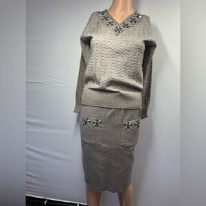 Embellished Gray Sweater